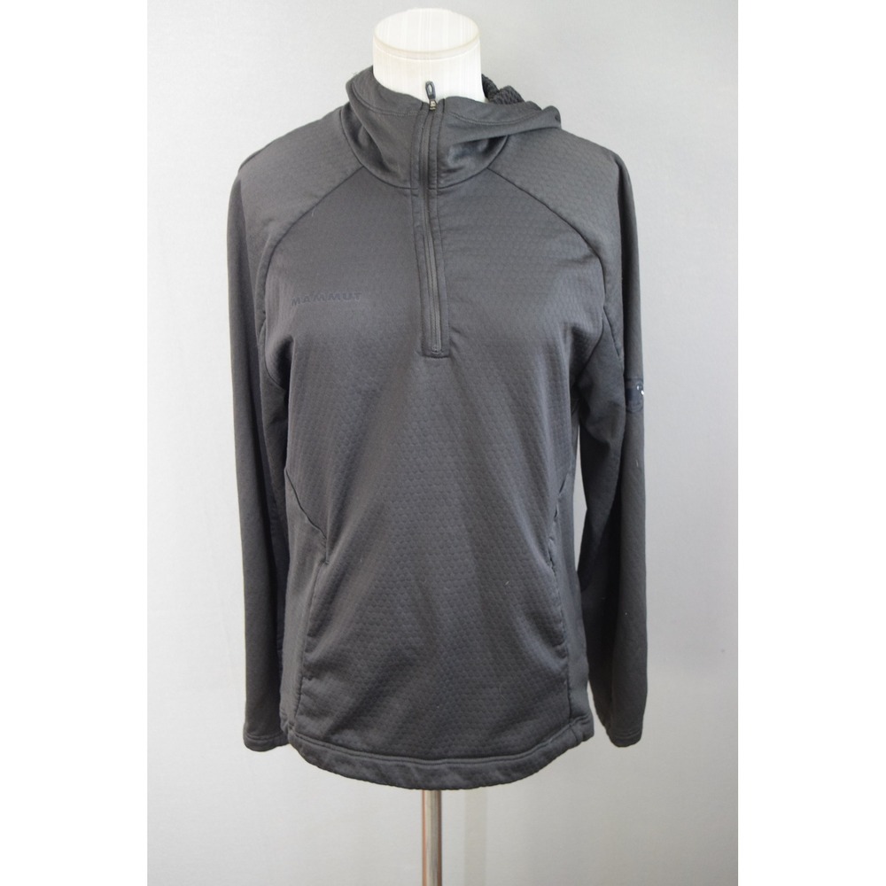 Mammut Runbold ML Hoody Men Small Gray 1/4 Zip Waffle Lined Mens Pullover